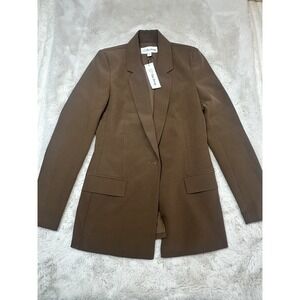 NWTG The Drop Womens Blazer Blake Long Praline Brown Size XXS